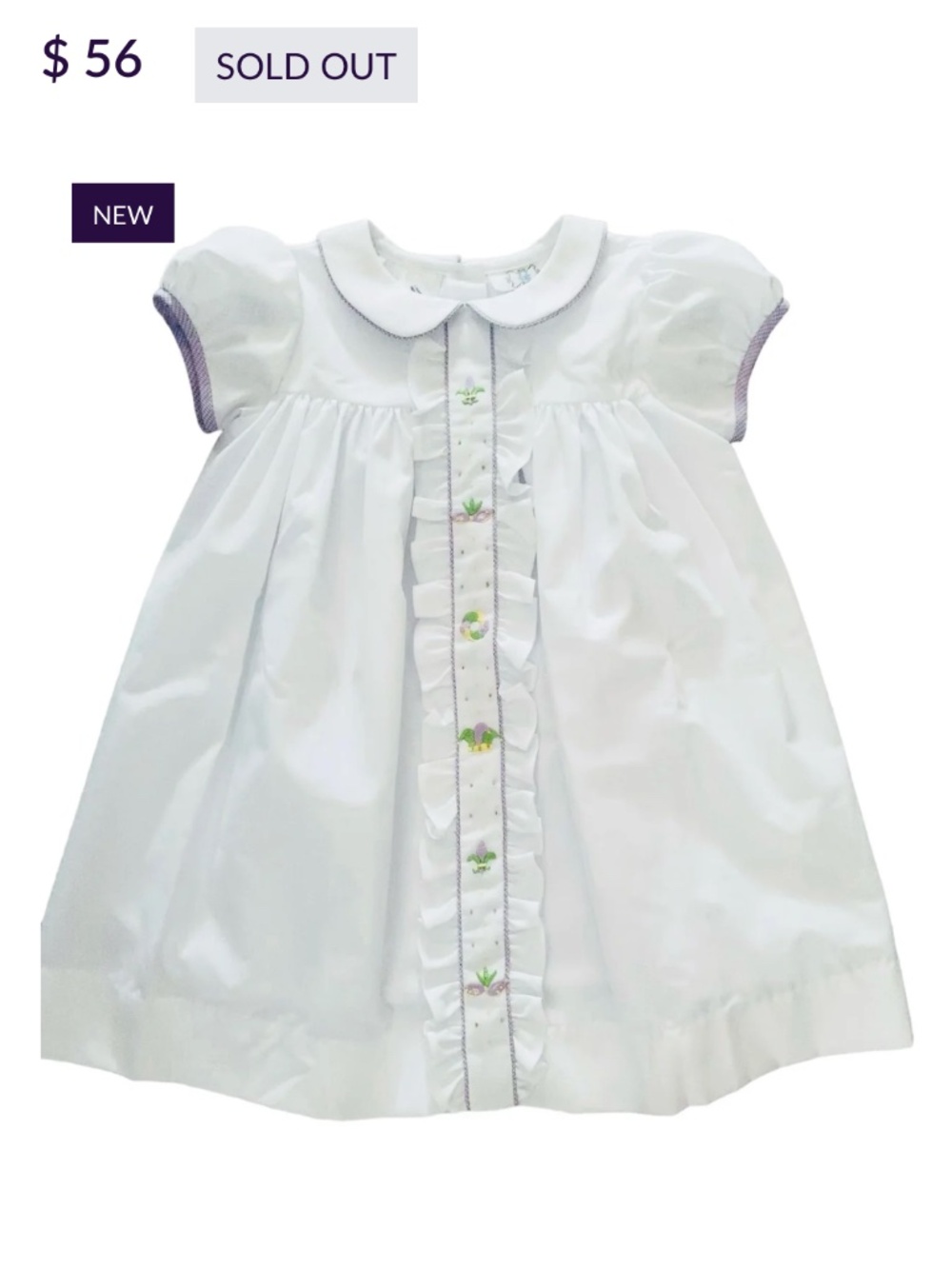 NWT Lulu Bebe Mardi Gras Embroidered Molly Dress Regular price $56